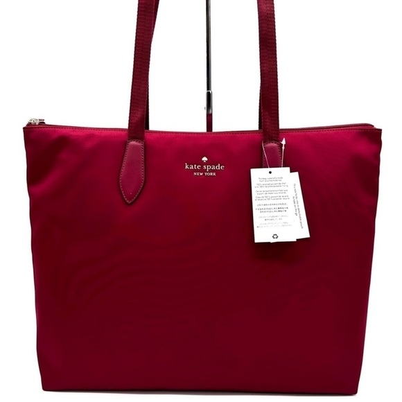 kate spade Handbags - Kate Spade Mel Packable Tote Bag Red Sangria